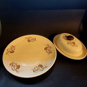 Vintage Art Ceramic Plate and Butter Dish